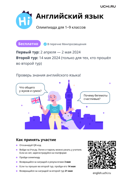 Всероссийская олимпиада по английскому языку.